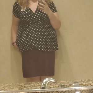 Classy Polka Dot Wrap Blouse Torrid Sz 2